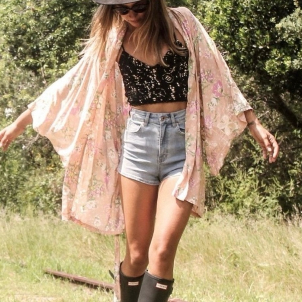 Spell Black Crochet Camisole Top